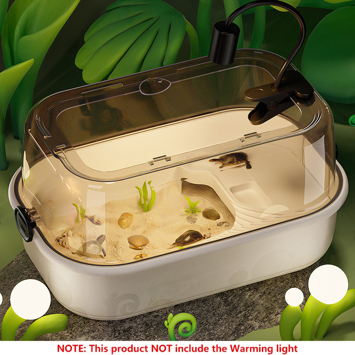 Turtle Breeding Box Aquarium Tank With Sun Terrace & Hiding Area