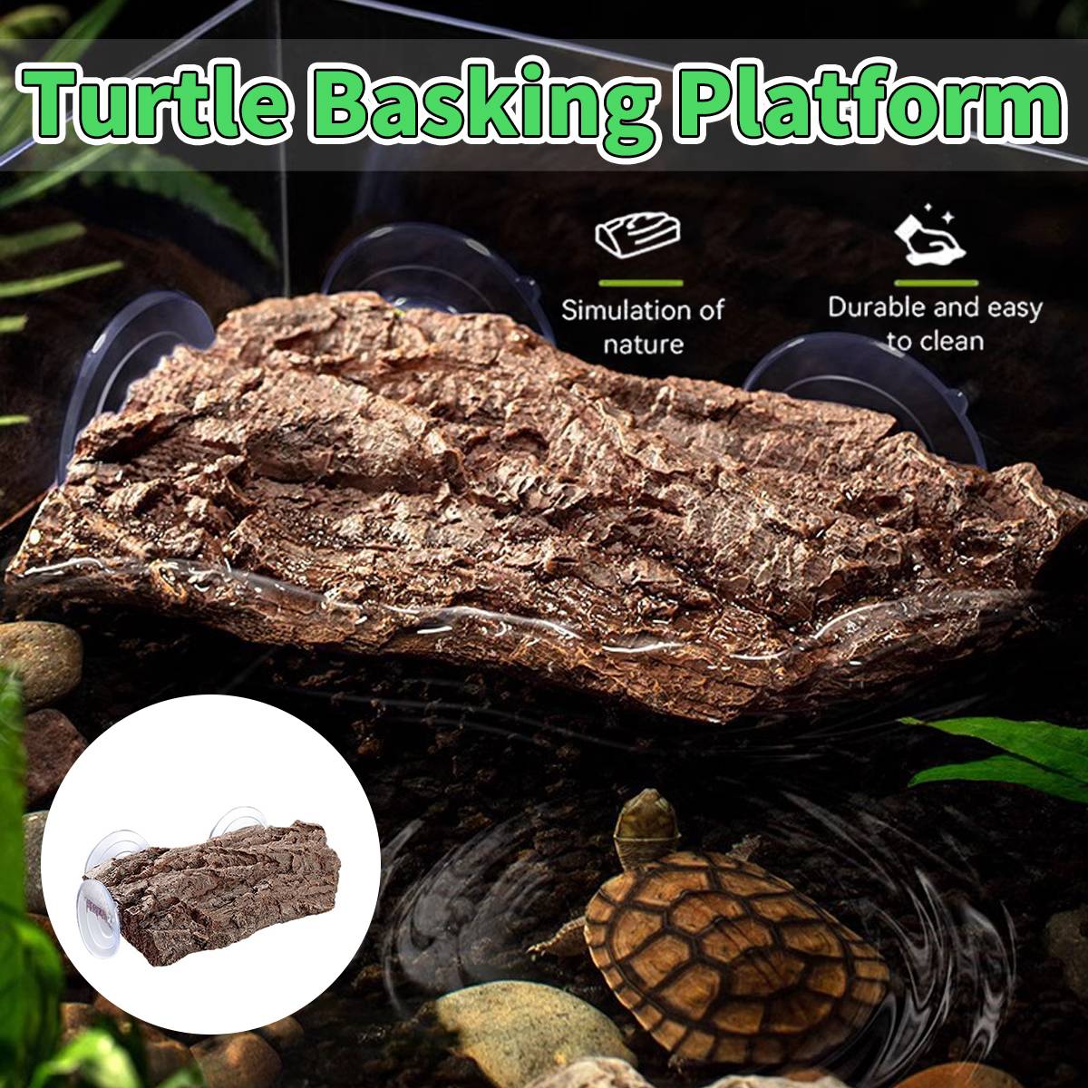 Reptile Basking Platform With Suction Cups