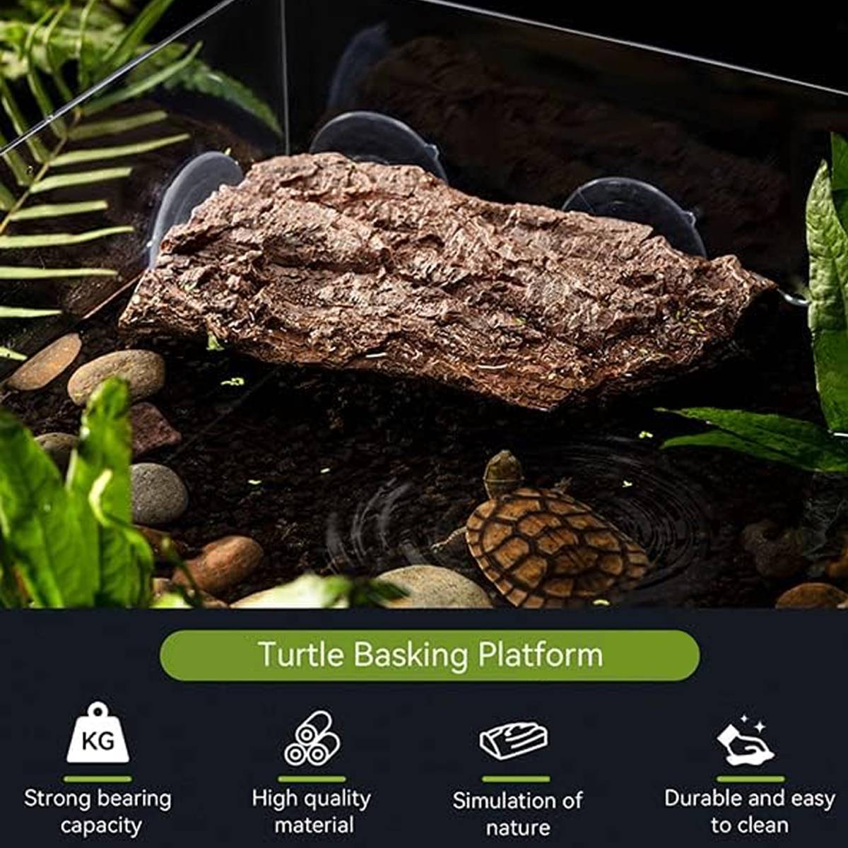 Reptile Basking Platform With Suction Cups