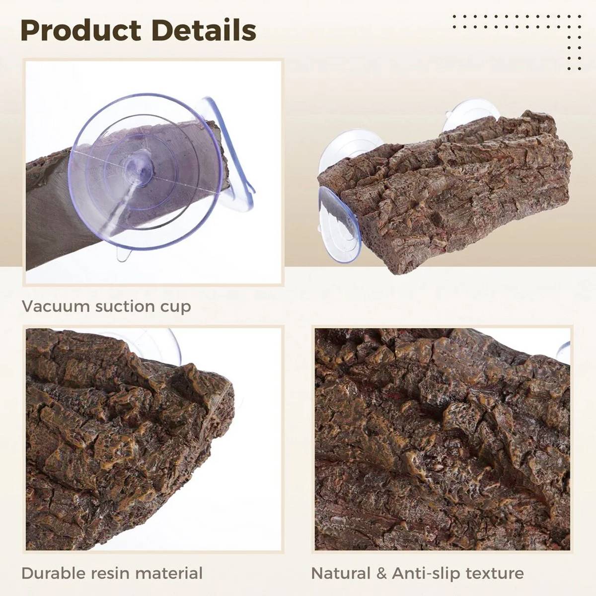 Reptile Basking Platform With Suction Cups