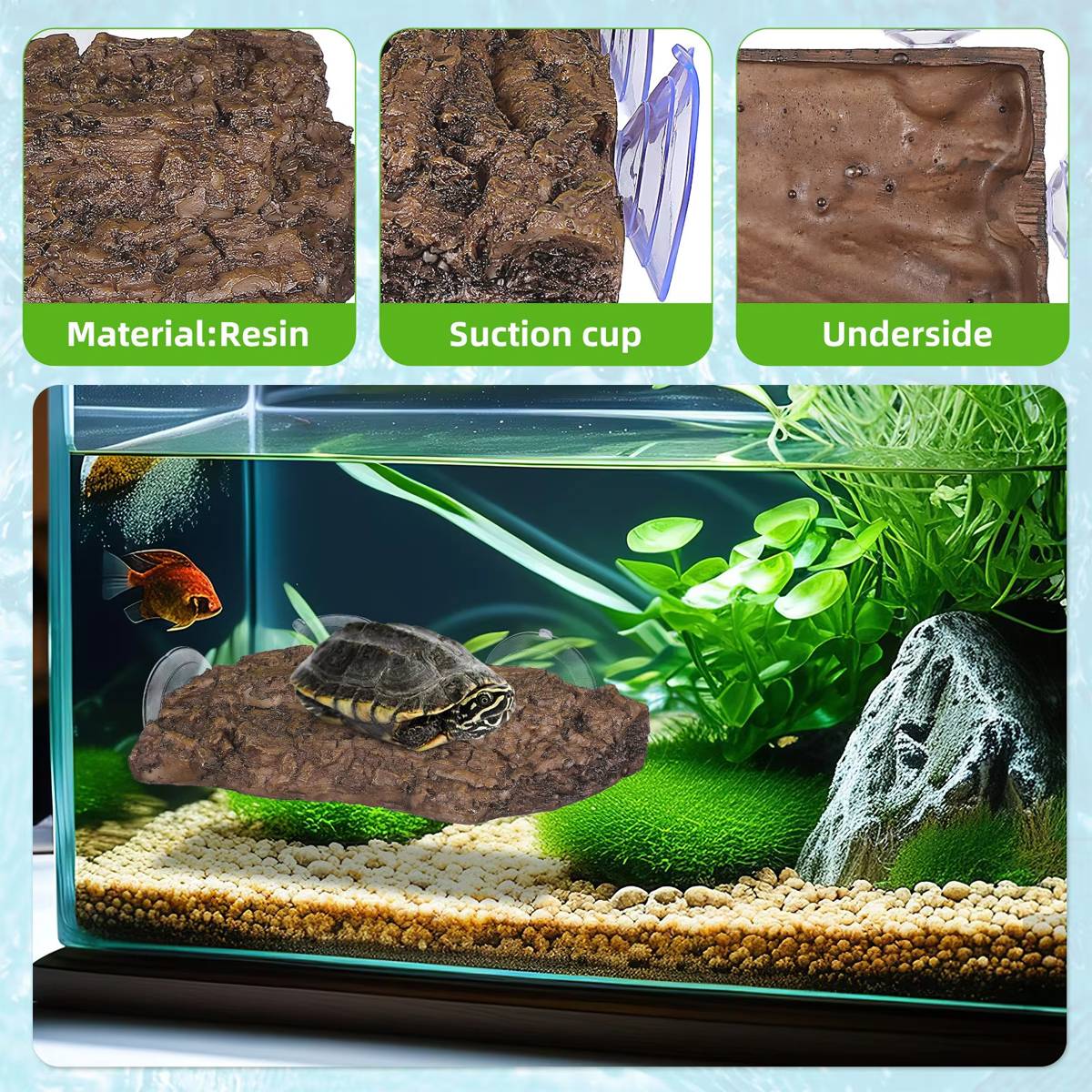 Reptile Basking Platform With Suction Cups
