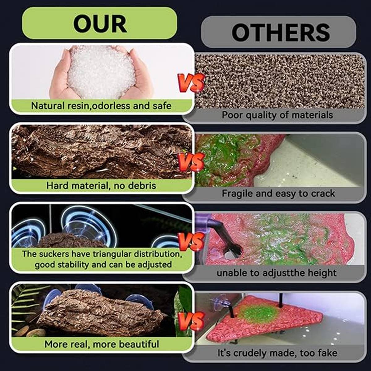 Reptile Basking Platform With Suction Cups