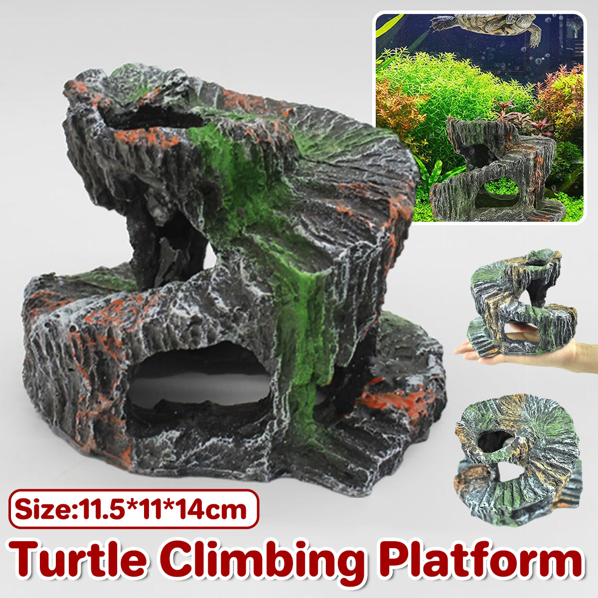 Spiral Turtle Platform Resin Climbing Decoration For Reptile Habitat