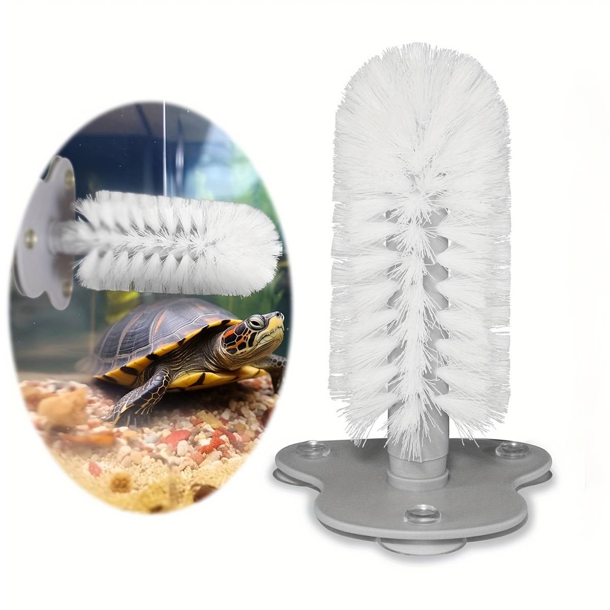 Turtle Shell Cleaning Brush With Suction Cup Base