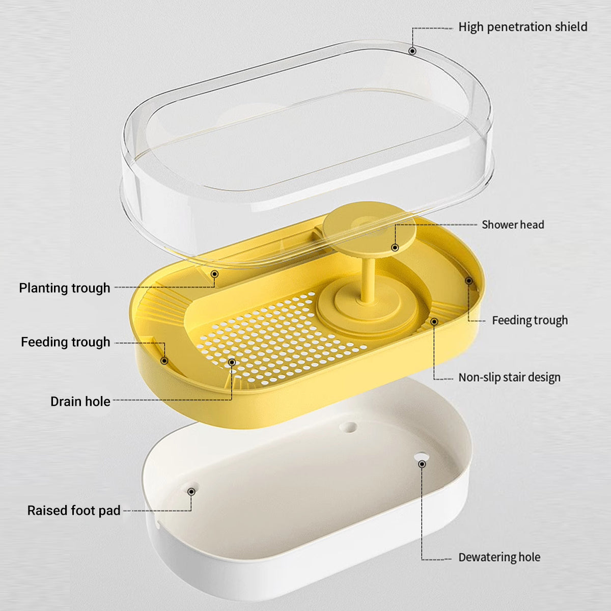 Turtle Feeding Tank with Drainage Small Habitat for Aquatic Pets