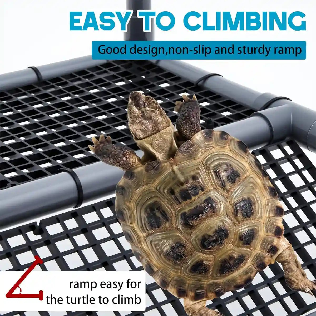 Adjustable Turtle Basking Platform With Non-Slip Ramp For Aquariums