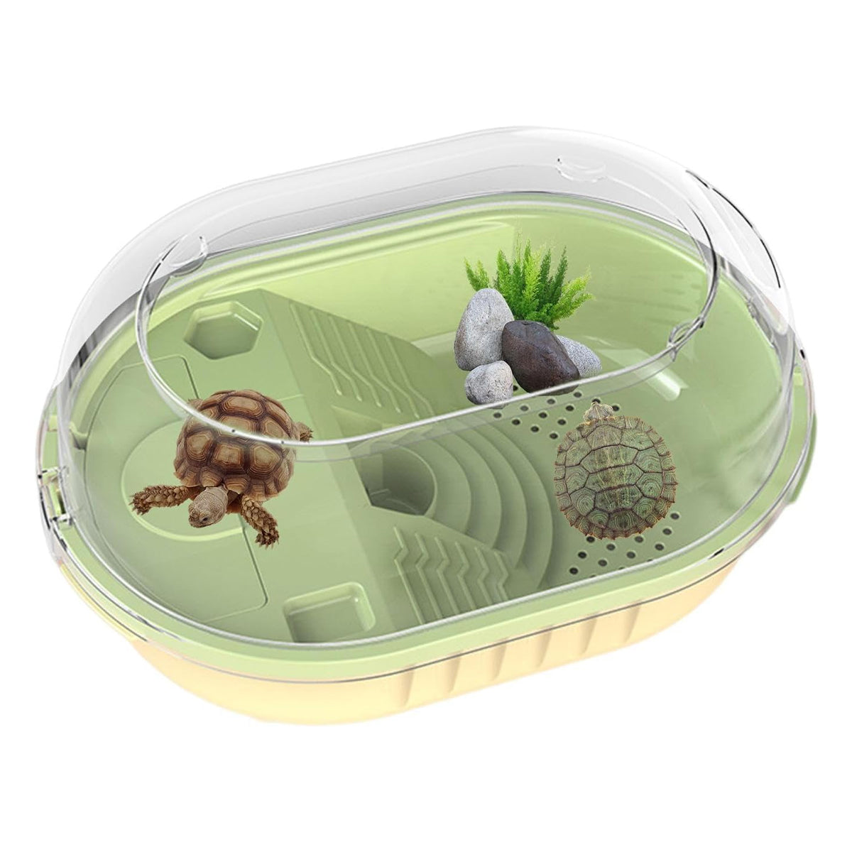 360° Turtle Jar with Cascading Water Plastic Turtle Habitat Tank