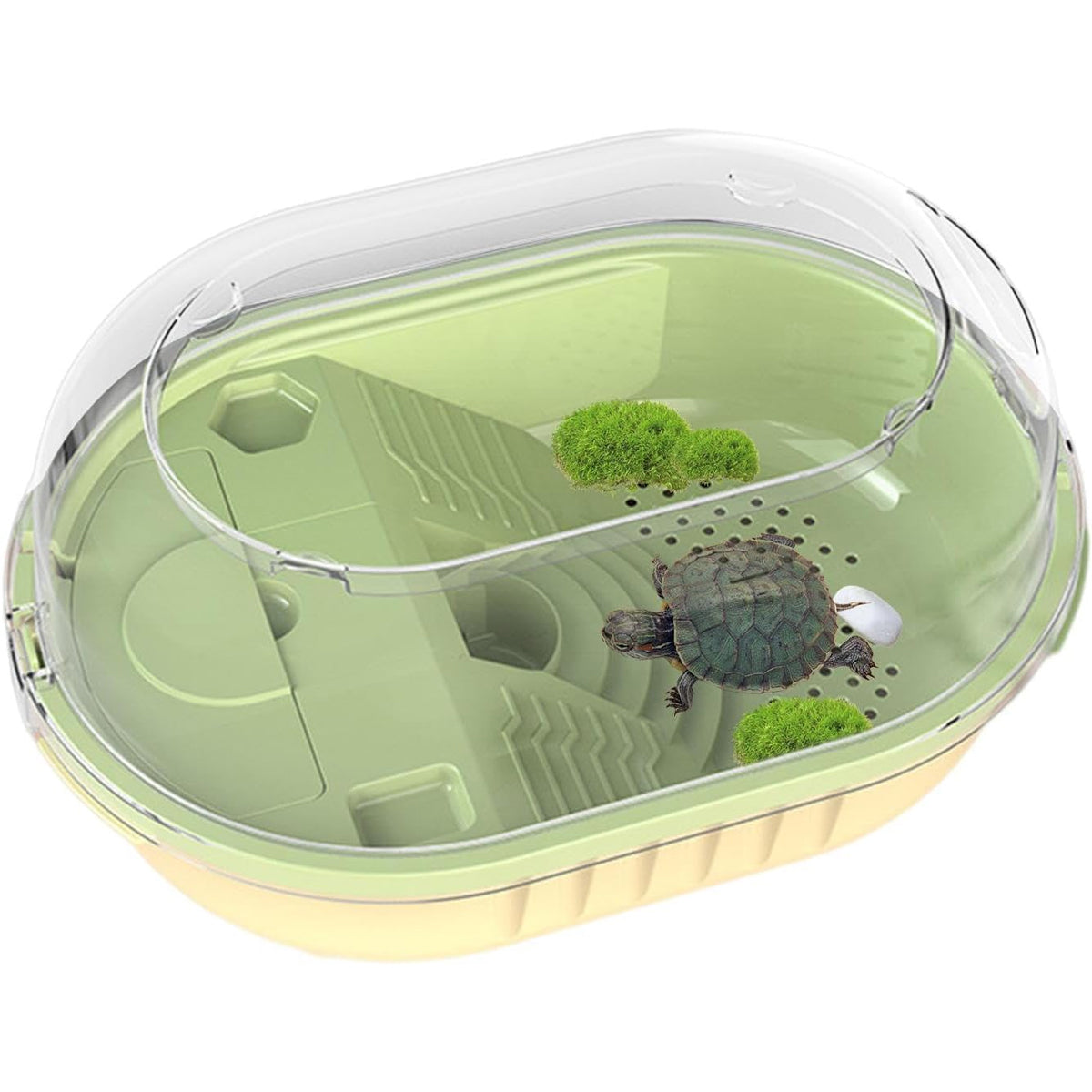 360° Turtle Jar with Cascading Water Plastic Turtle Habitat Tank