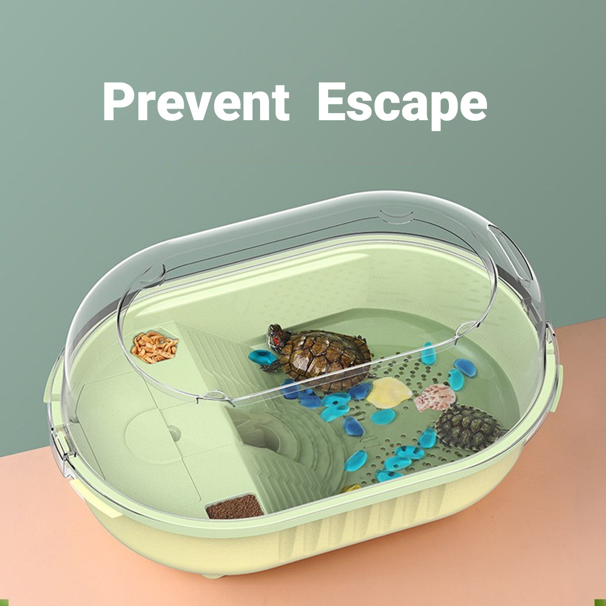 360° Turtle Jar with Cascading Water Plastic Turtle Habitat Tank