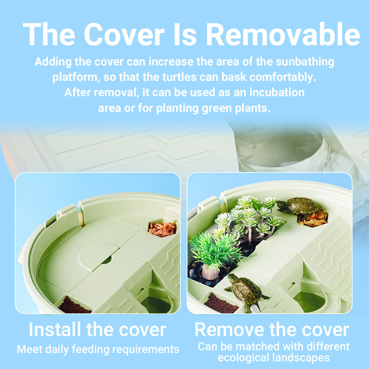 360° Turtle Jar with Cascading Water Plastic Turtle Habitat Tank