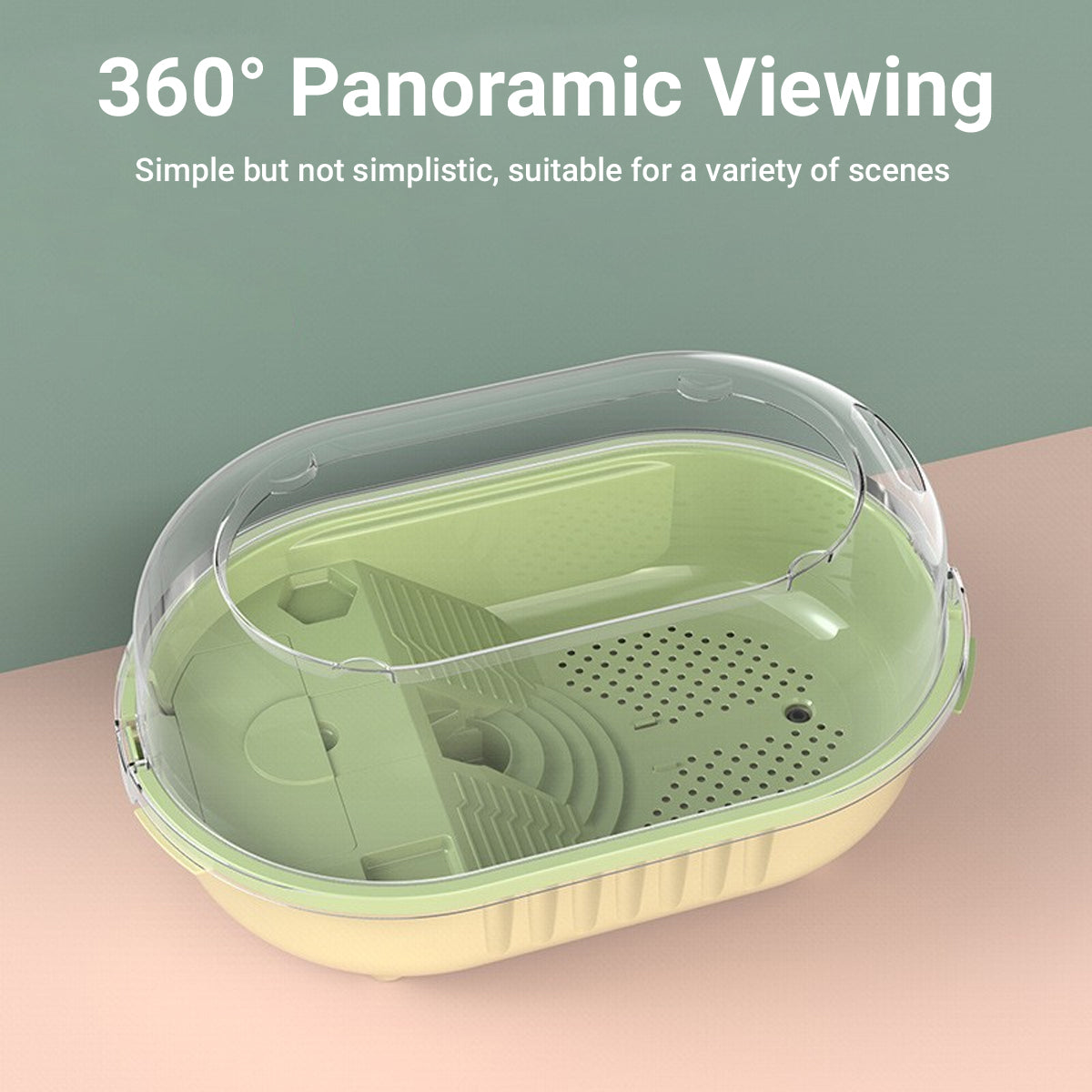 360° Turtle Jar with Cascading Water Plastic Turtle Habitat Tank