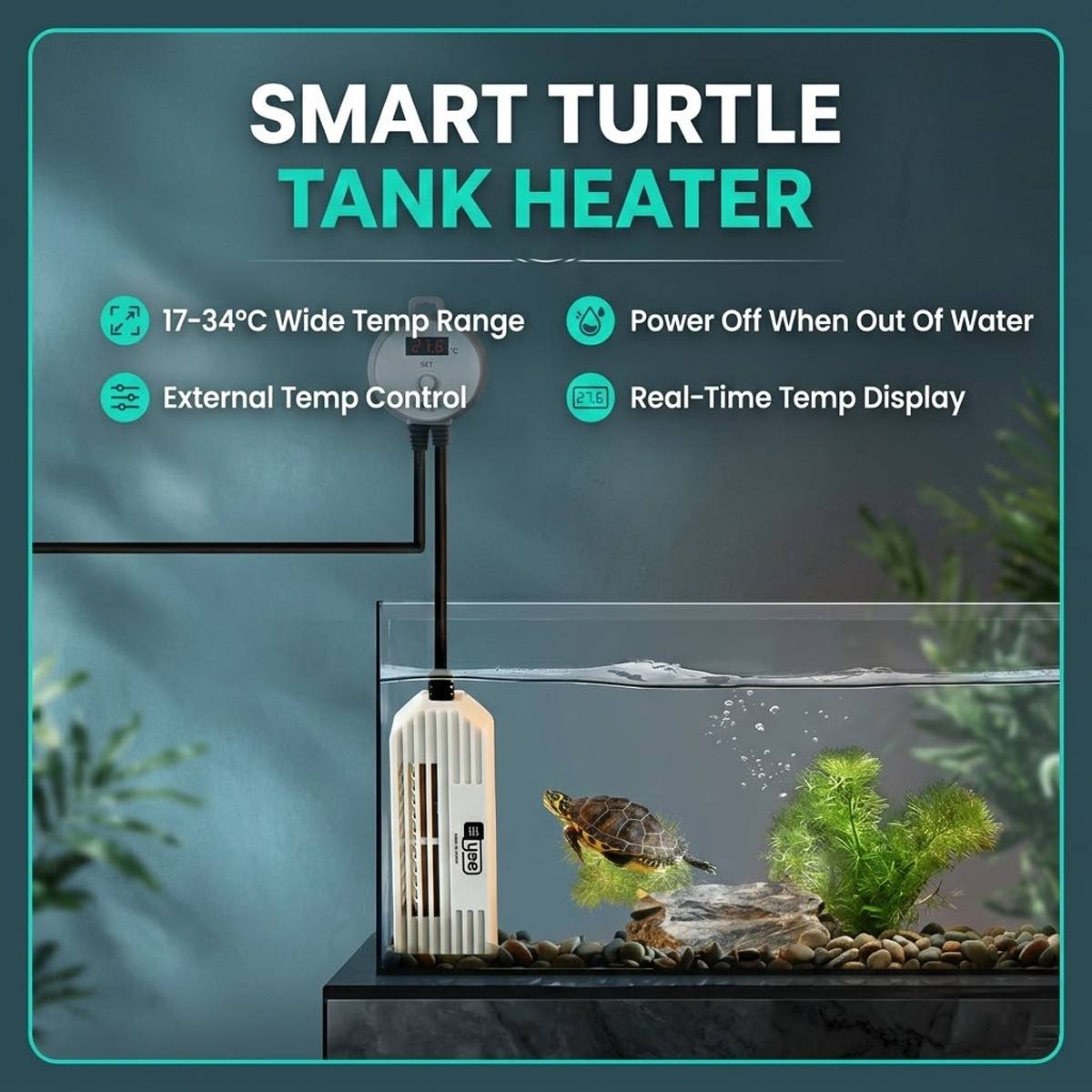 Yee Turtle Tank Heater With Digital Temperature Control