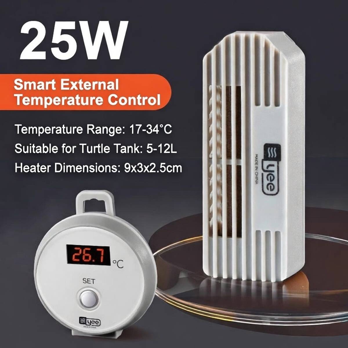 Yee Turtle Tank Heater With Digital Temperature Control