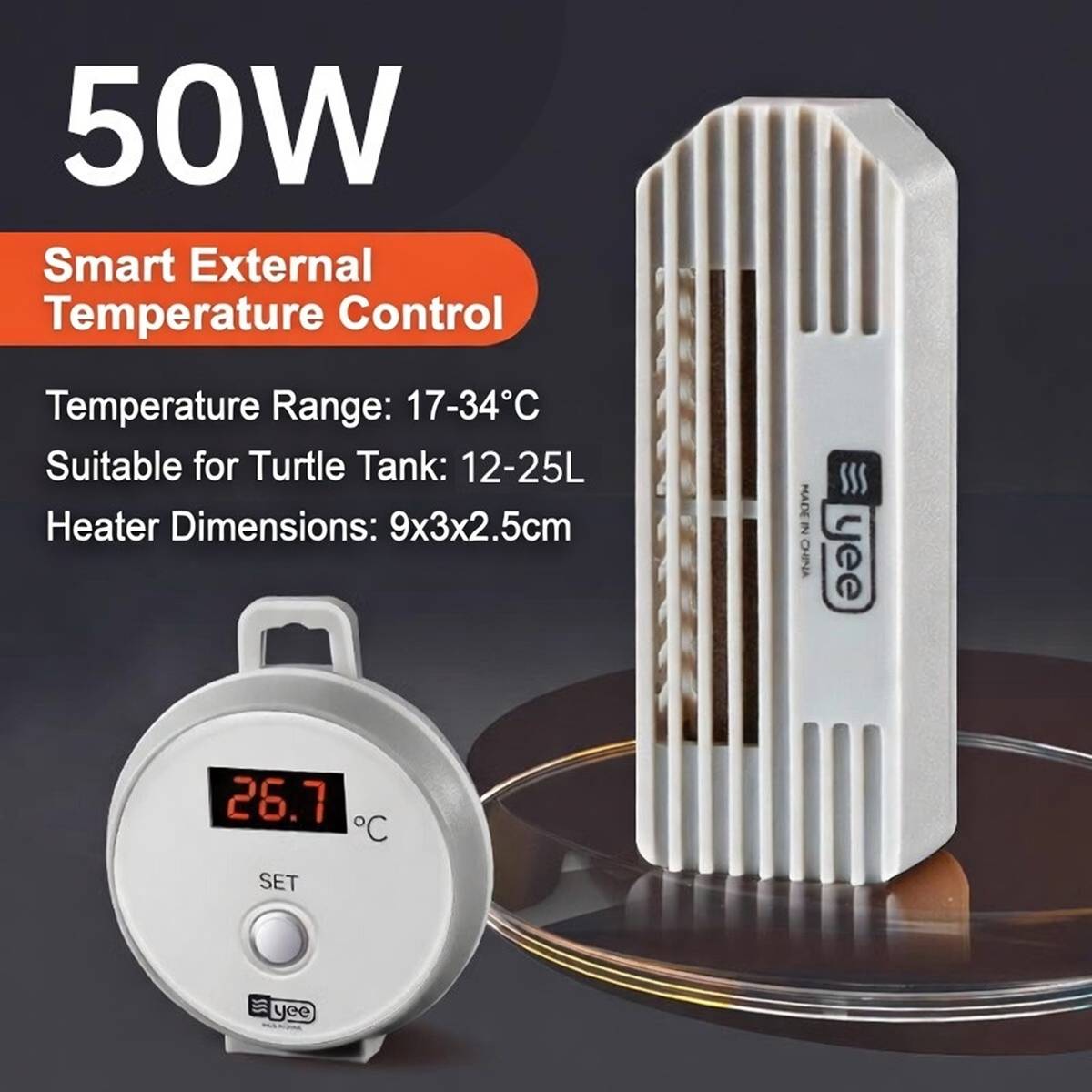 Yee Turtle Tank Heater With Digital Temperature Control
