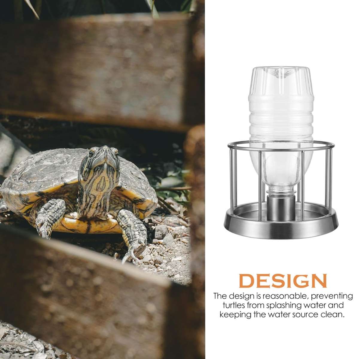Large 304 stainless steel turtle feeding plate – product view 6