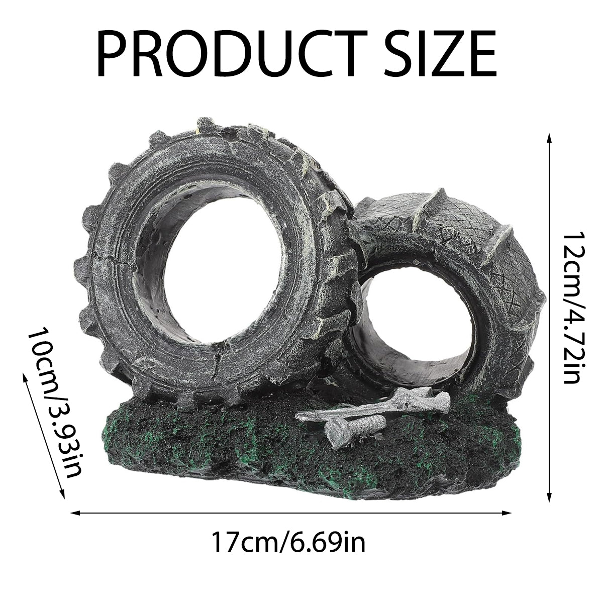 Resin Double Tire Aquarium Ornament