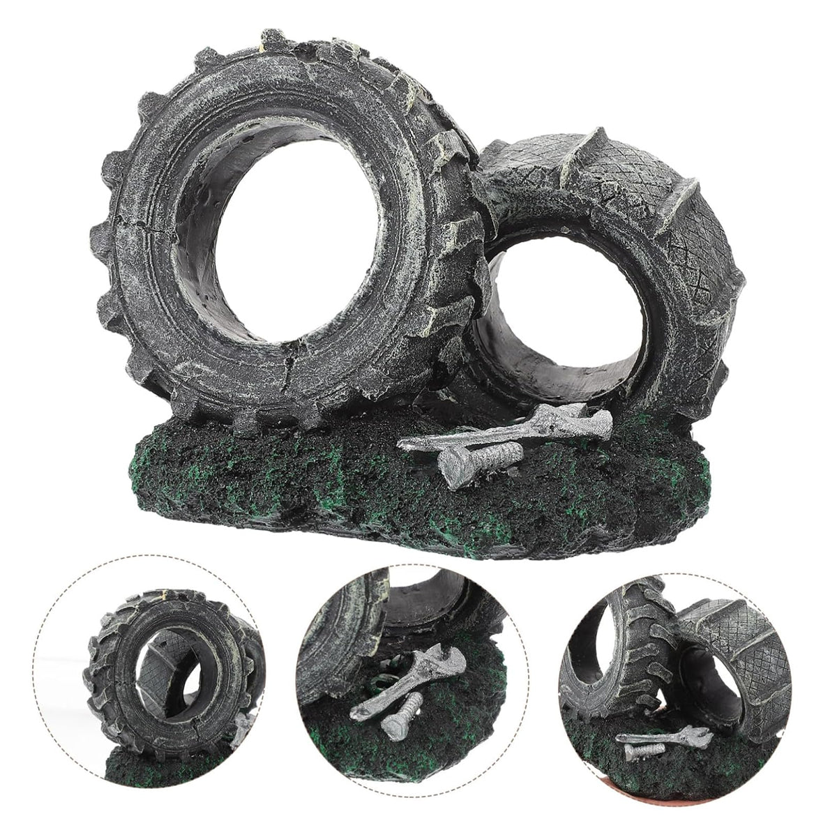 Resin Double Tire Aquarium Ornament