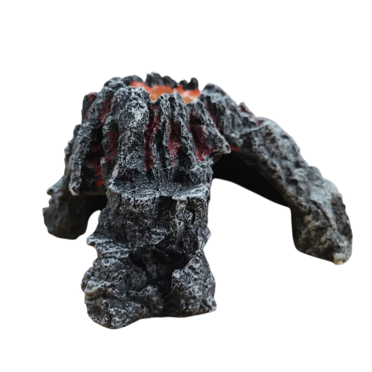 Resin Volcano Aquarium Ornament With Bubble Stone