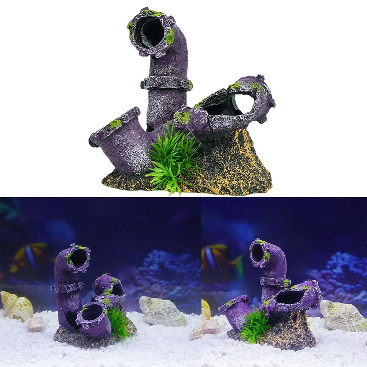 Wastewater Pipe Shaped Aquarium Decoration Resin for Fish Tank Aquascape Decor