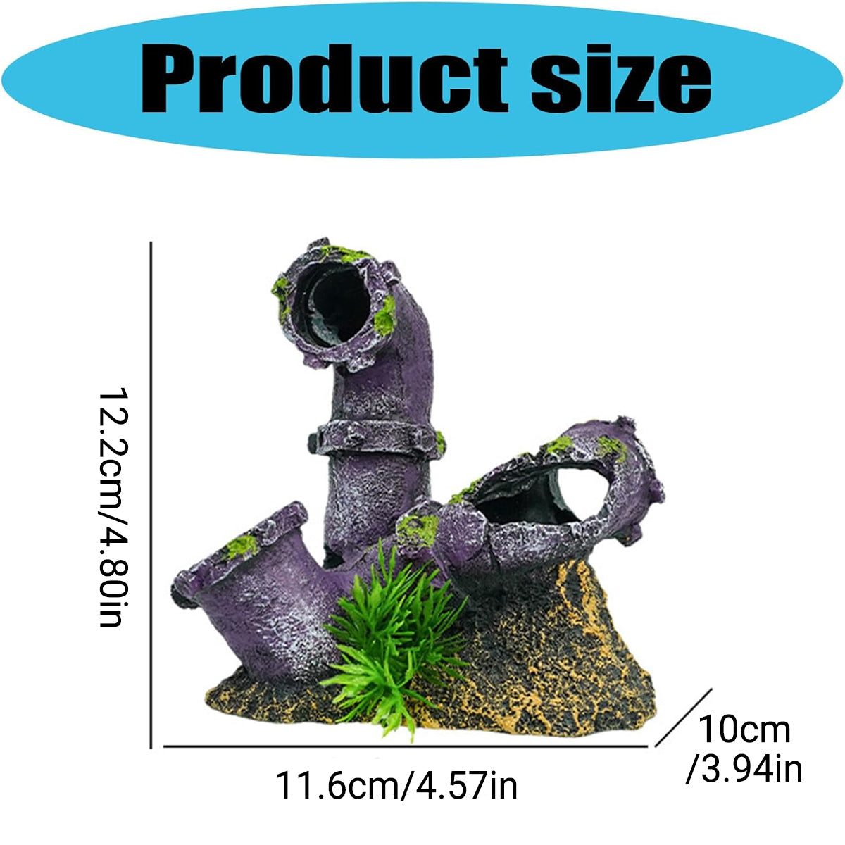 Wastewater Pipe Shaped Aquarium Decoration Resin for Fish Tank Aquascape Decor