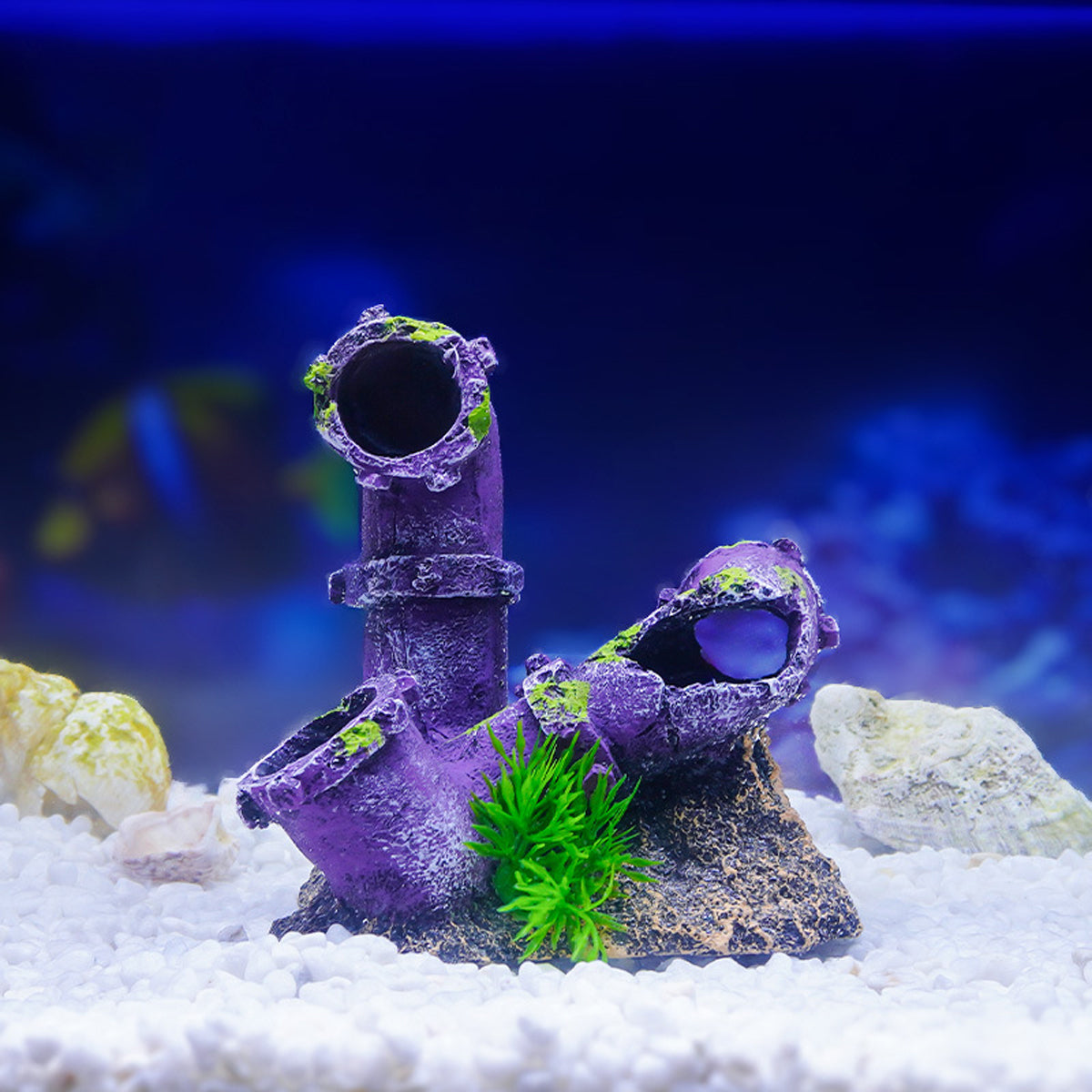 Wastewater Pipe Shaped Aquarium Decoration Resin for Fish Tank Aquascape Decor