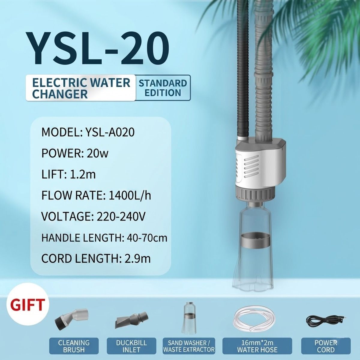 20W Aquarium Water Changer with Sand Washer