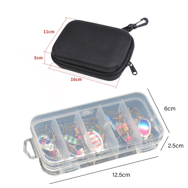 Fishing Lure Spinner Spoon Set 10/16PCS with Tackle Bag