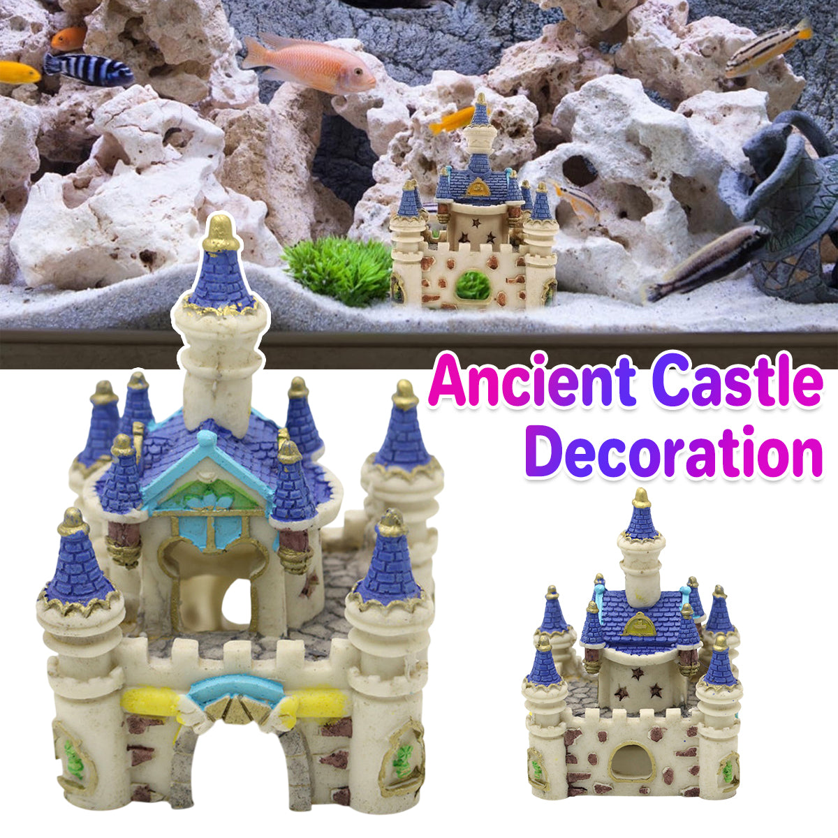 Resin Castle Aquarium Ornament