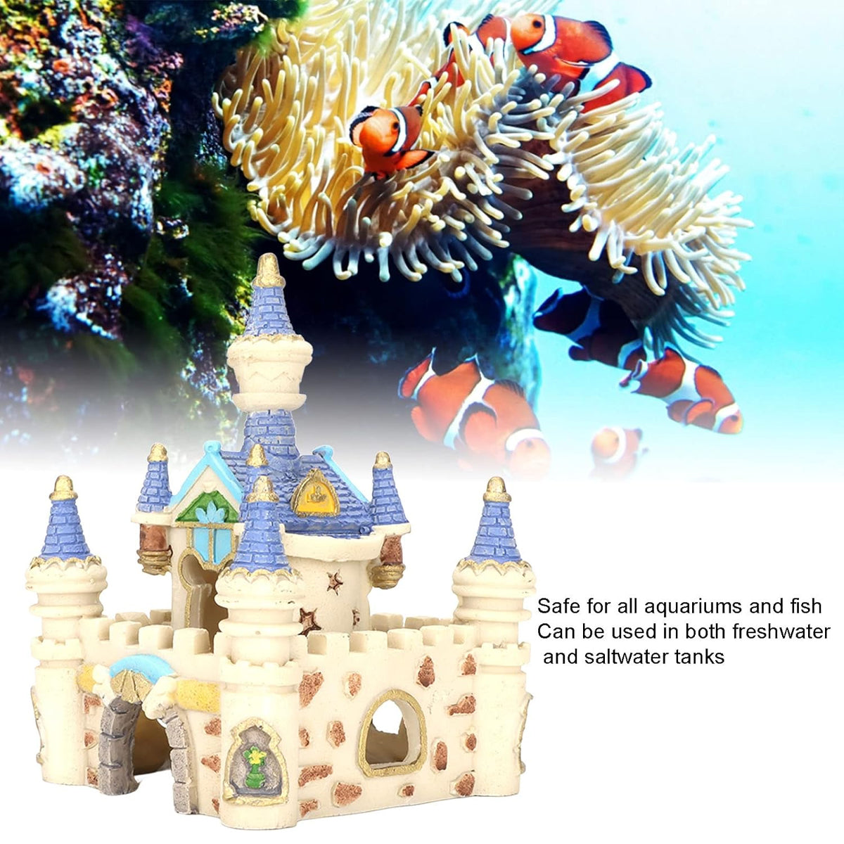 Resin Castle Aquarium Ornament