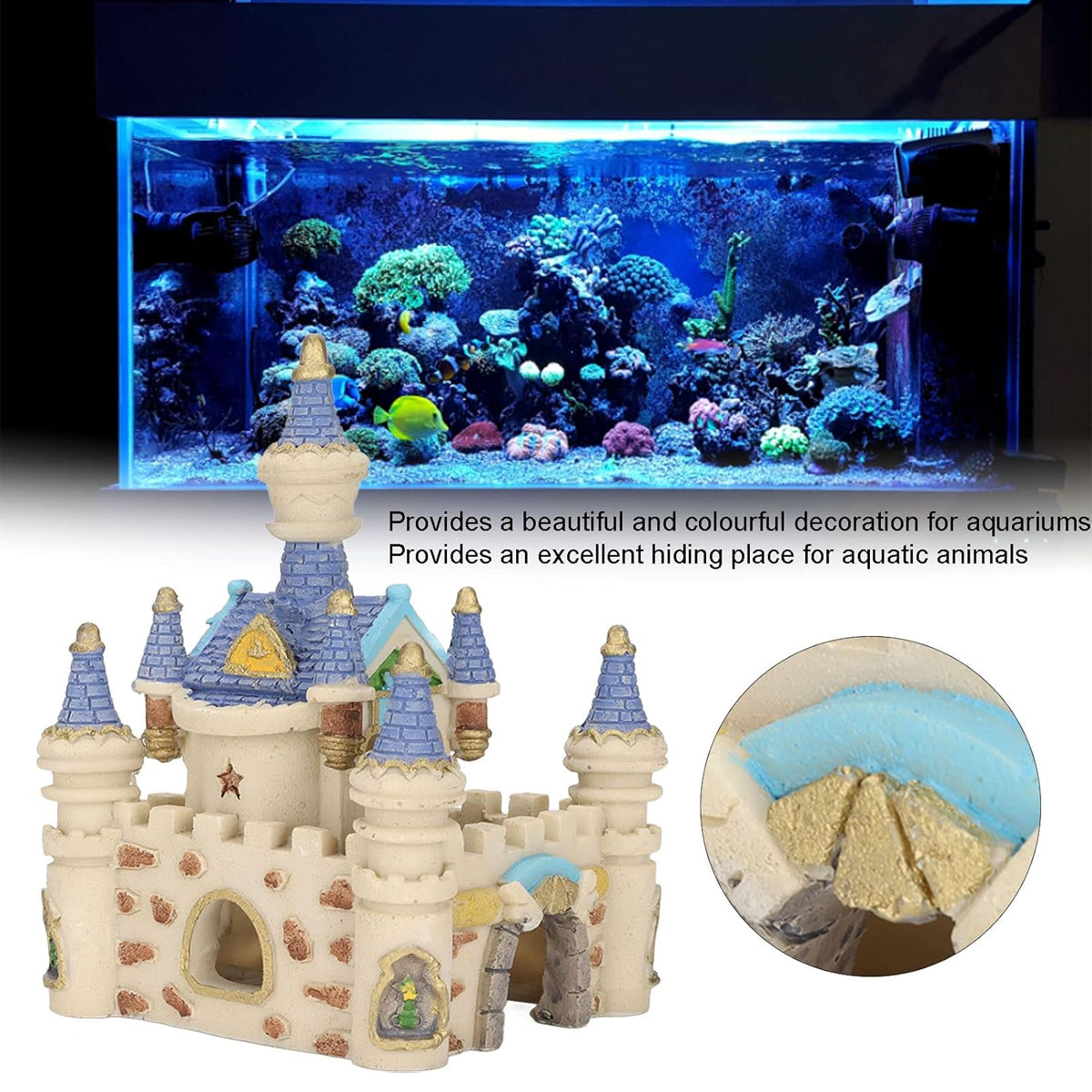 Resin Castle Aquarium Ornament