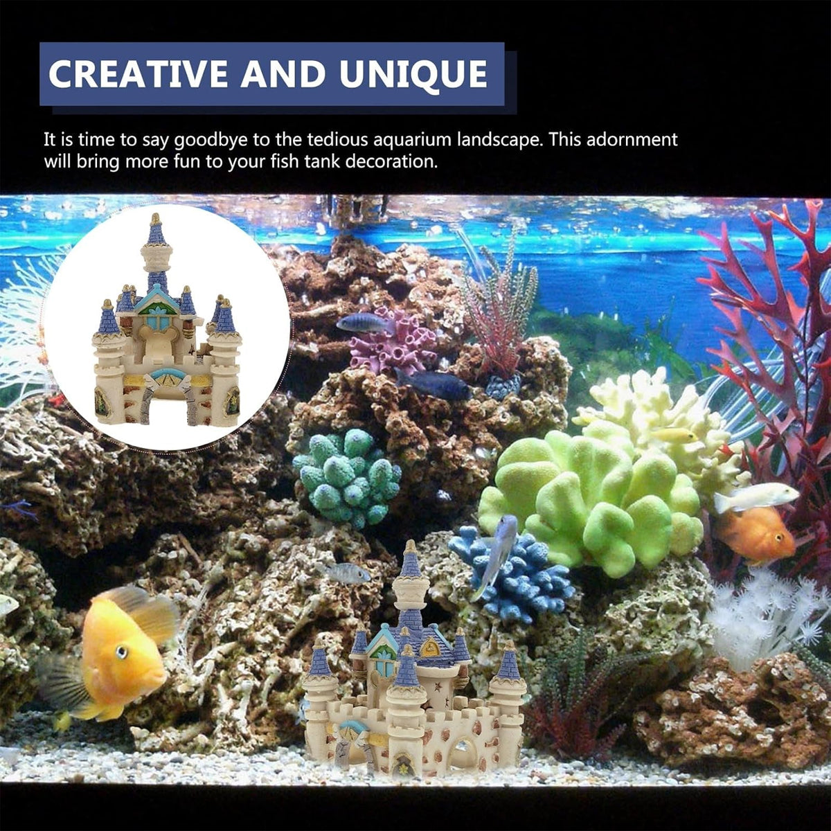 Resin Castle Aquarium Ornament