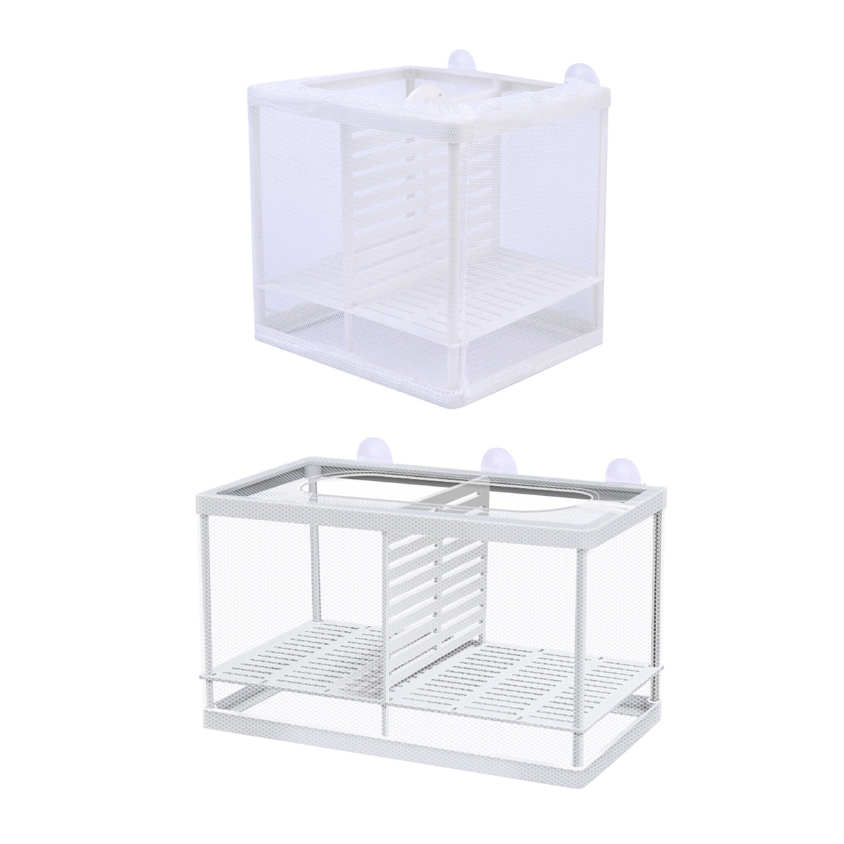2pcs Fish Breeding Hatchery Box Juvenile Isolation Net Fry Spawning Incubator