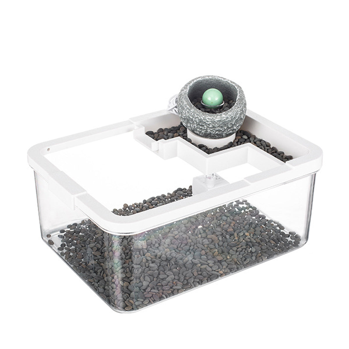 Modern Desktop Fish Tank with Water Circulation and LED Light