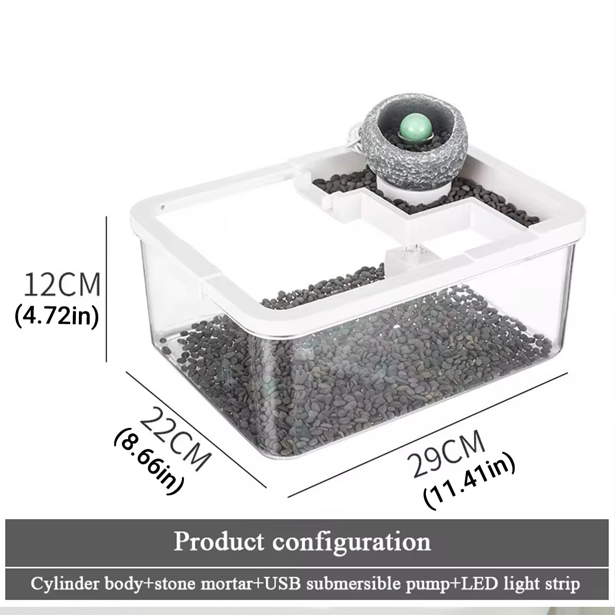 Modern Desktop Fish Tank with Water Circulation and LED Light