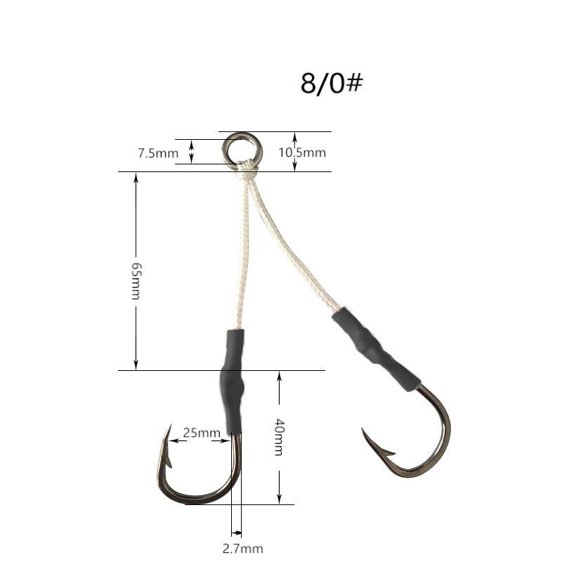 4PCS Twin Assist Jig Hooks for Micro & Slow Pitch Jigs
