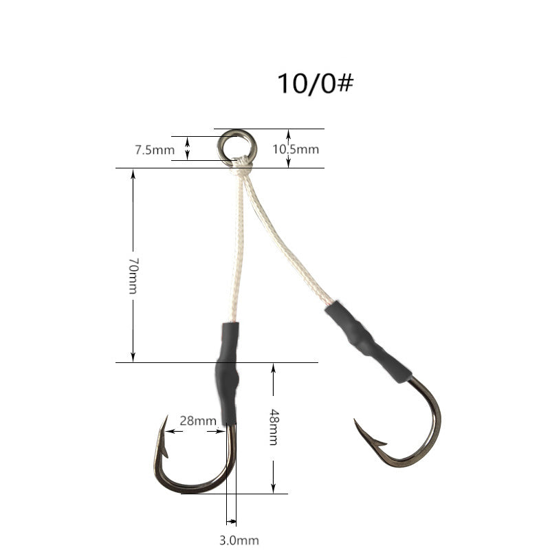4PCS Twin Assist Jig Hooks for Micro & Slow Pitch Jigs