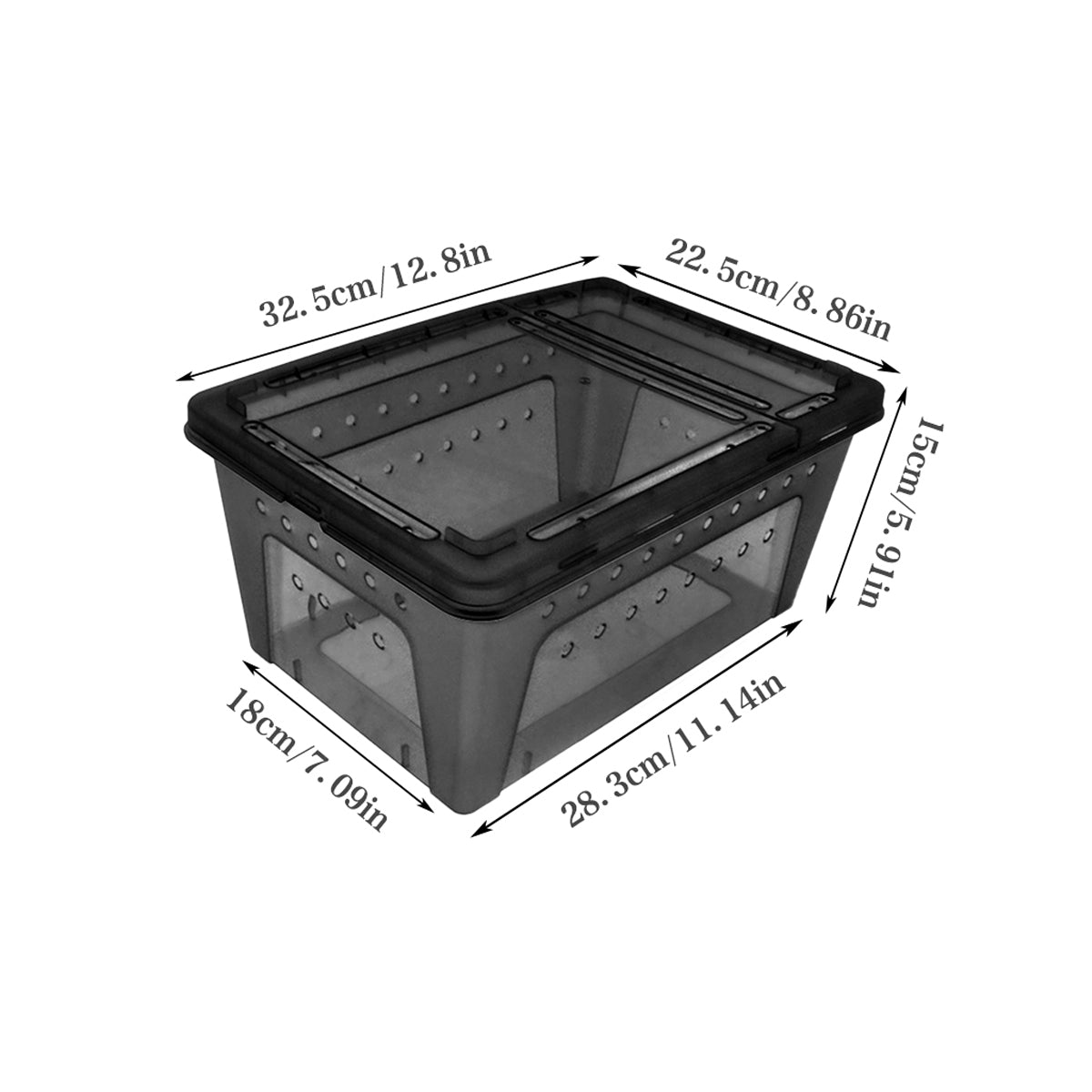 Reptile Breeder Box Transparent Insect Terrarium With Feeding Bowl