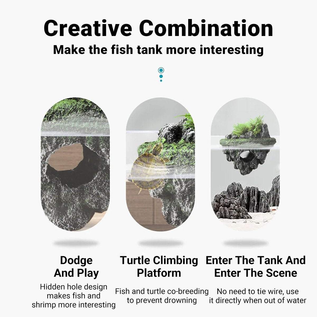 Fish Tank Aquascape Hoverstone Decoration Natural Rock Landscaping for Aquarium