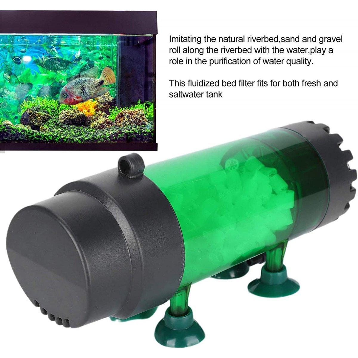 Fish Tank Fluidized Bed Filter Oxygen Supply Bio Sponge Filters with Suction Cup