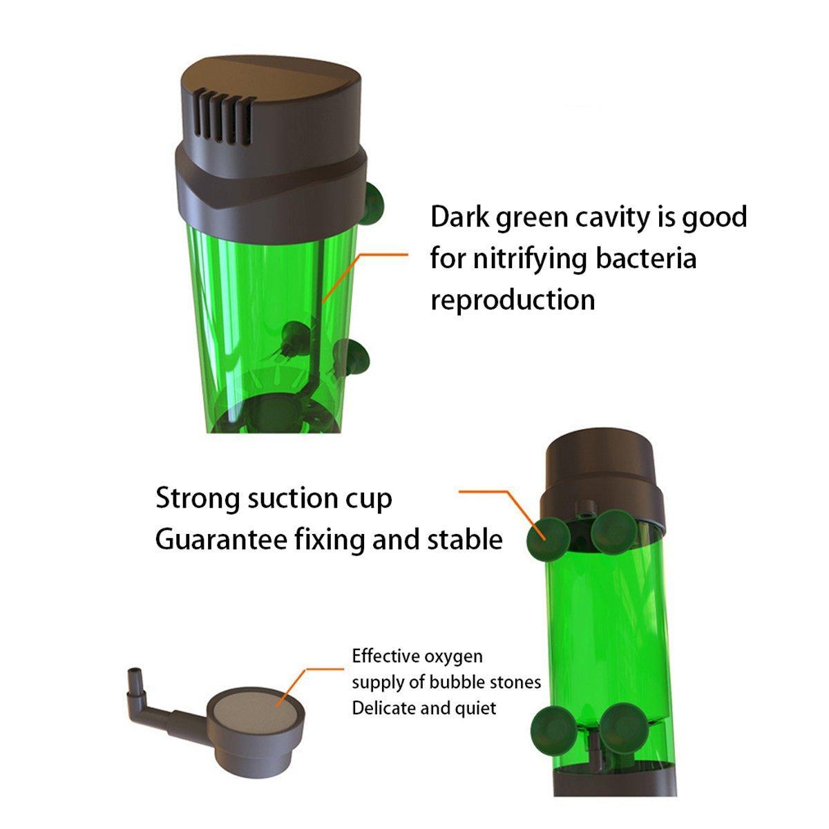 Fish Tank Fluidized Bed Filter Oxygen Supply Bio Sponge Filters with Suction Cup