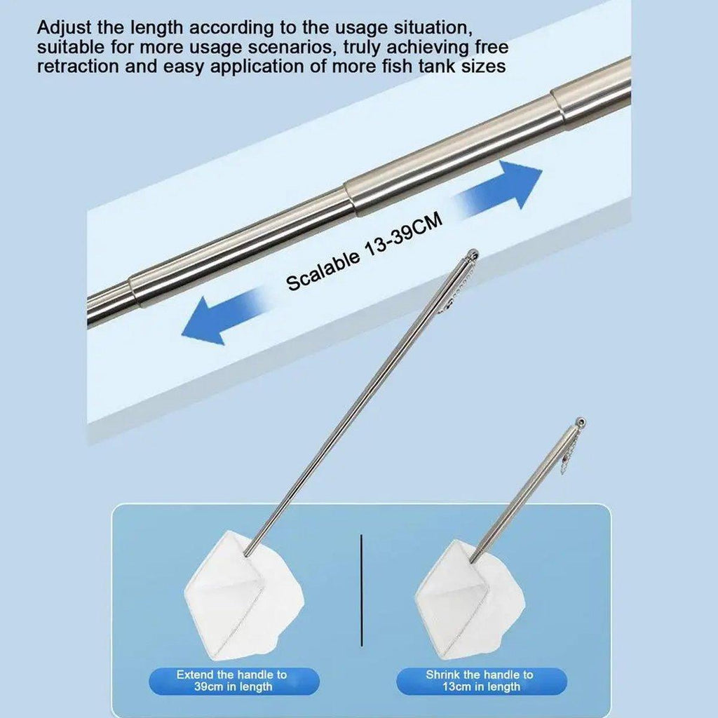 Retractable In Fish Stainless Steel Retractable Aquarium Fish Net - Telescopic Fish Scoop