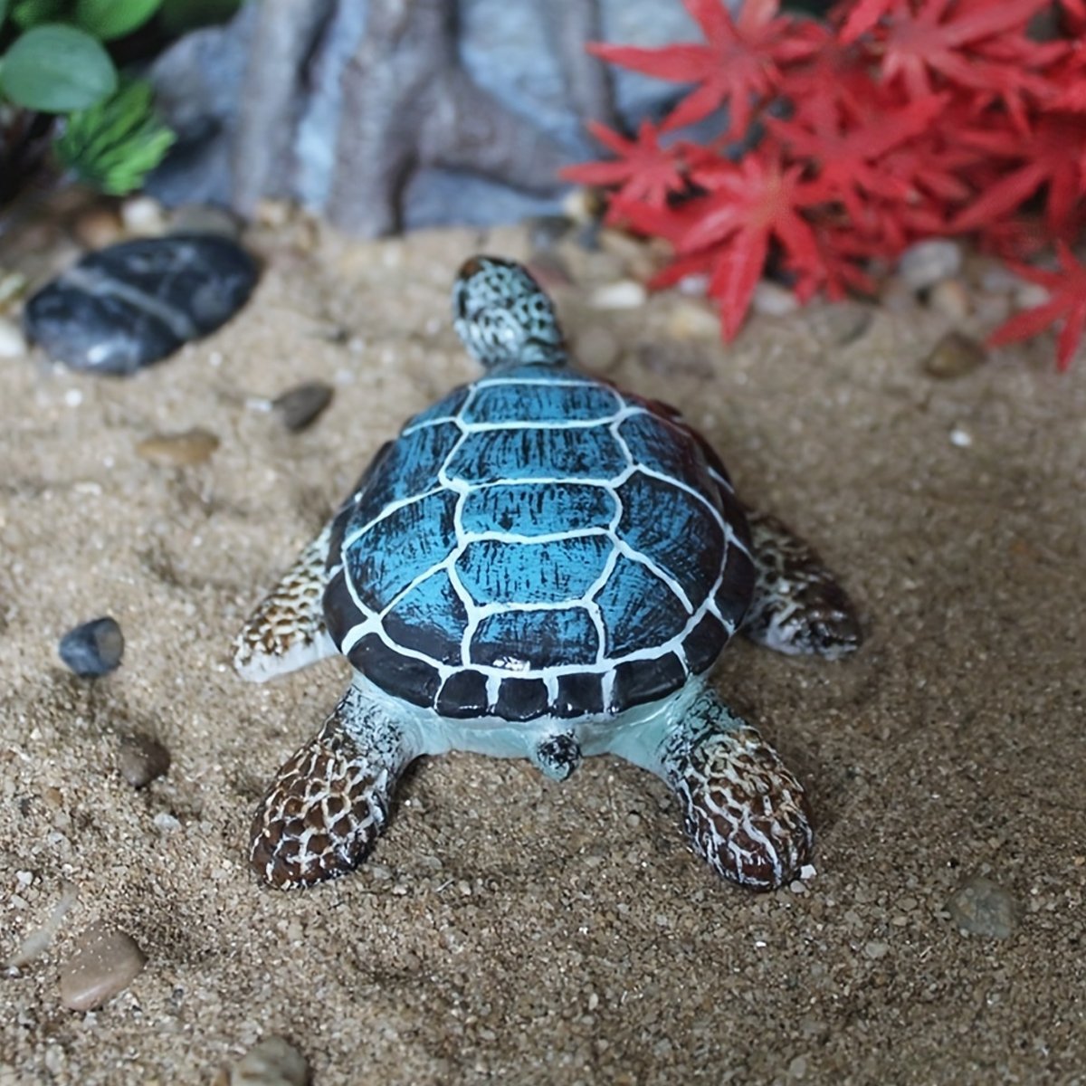 Resin Sea Turtle Aquarium Ornament Underwater Decor for Home and Fish Tank