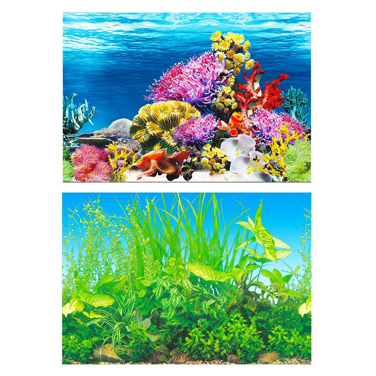 Aquarium Background Fish Tank Wallpaper Double Sided Decoration Sticker Paper