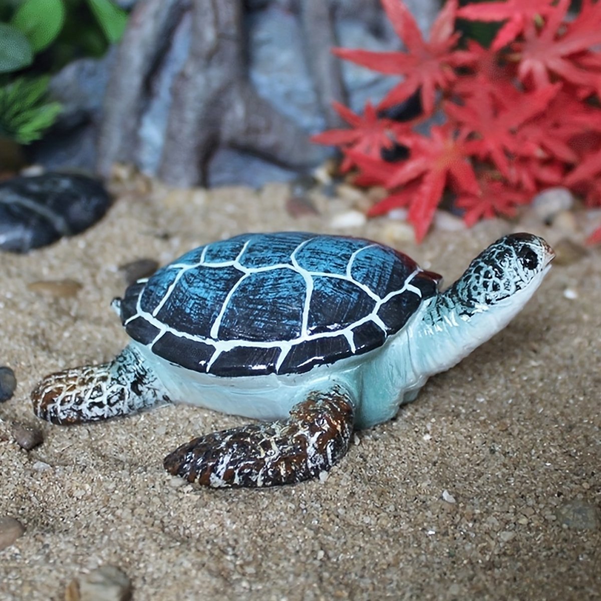 Resin Sea Turtle Aquarium Ornament Underwater Decor for Home and Fish Tank