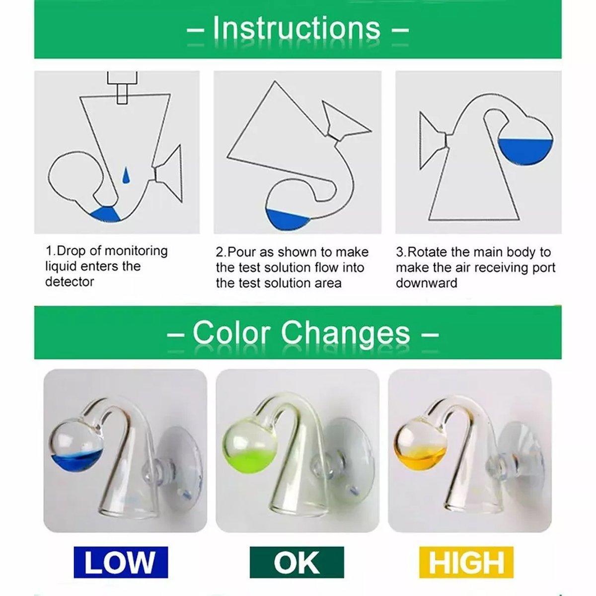Aquatic CO2 Glass Drop Checker for Accurate Aquarium Monitoring