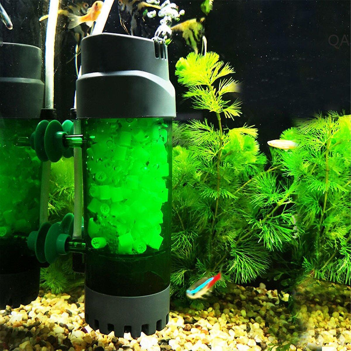 Fish Tank Fluidized Bed Filter Oxygen Supply Bio Sponge Filters with Suction Cup