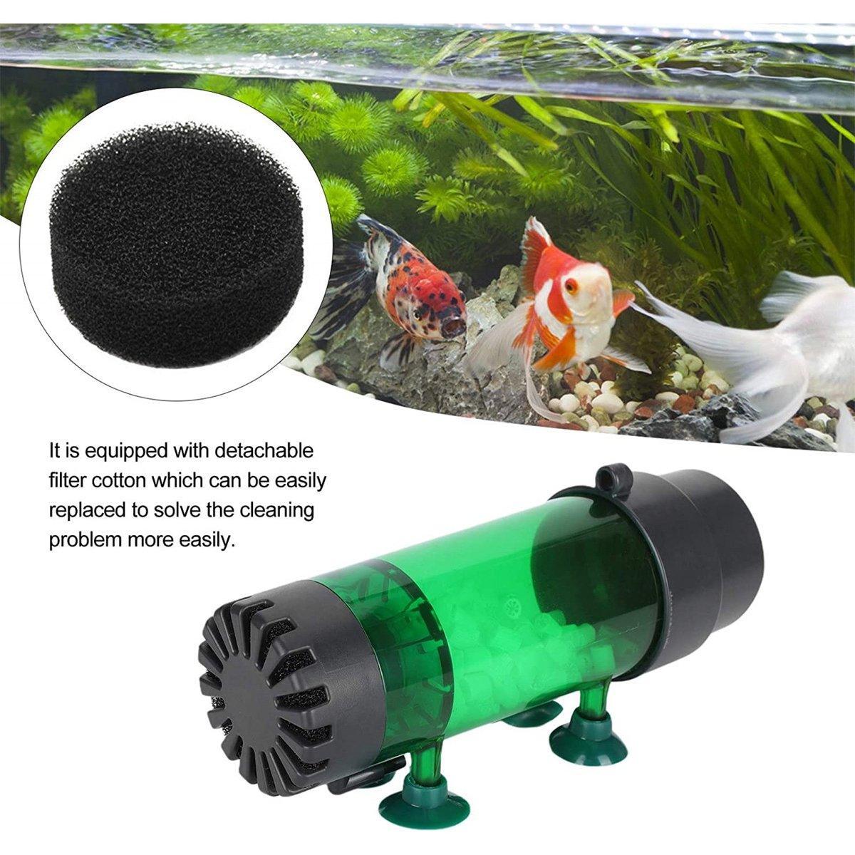Fish Tank Fluidized Bed Filter Oxygen Supply Bio Sponge Filters with Suction Cup