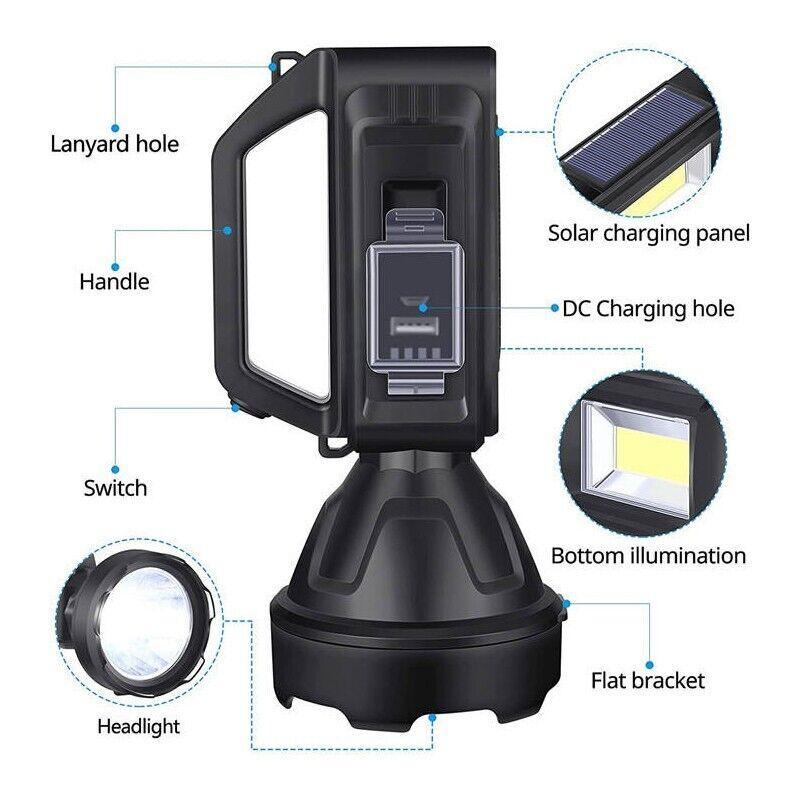 Rechargeable LED Spotlight 90000 Lumens Waterproof Flashlight