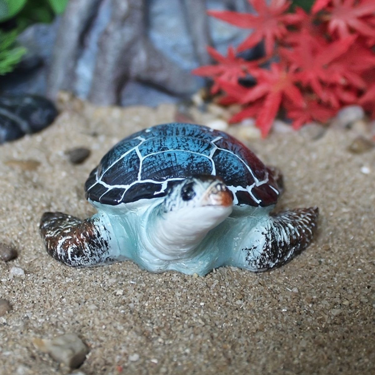 Resin Sea Turtle Aquarium Ornament Underwater Decor for Home and Fish Tank