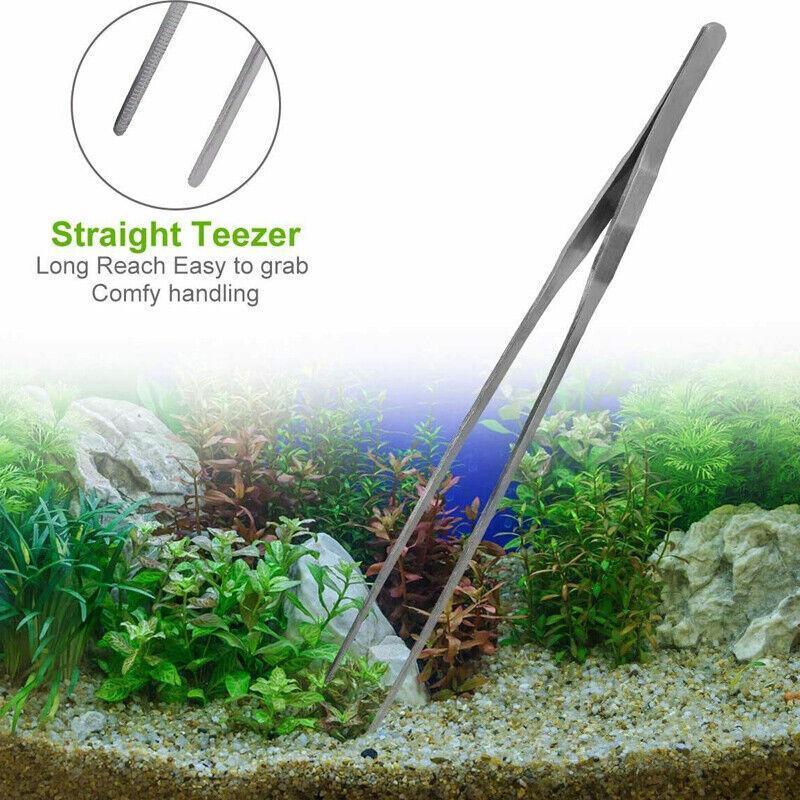 Aquarium Tool Kit Stainless Steel Aquatic Plant Tweezers Scissors Spatula Set